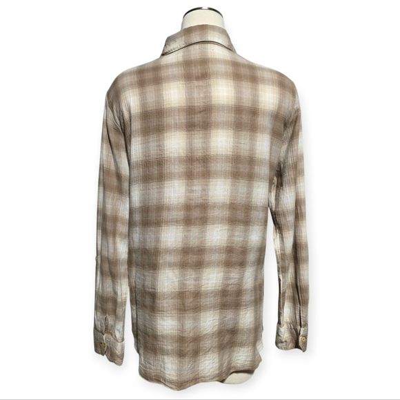 EUC 3J WORKSHOP JOHNNY WAS PLAID BUTTON-DOWN FLORAL EMBROIDERY SZ M - Picture 5 of 10